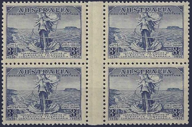 Submarine Cable, Australia 1936, 3d, BW No.170e & 170f