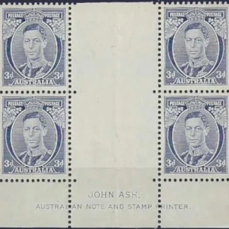 King George VI, Australia 1937, 3d, SG168b, ASC 179