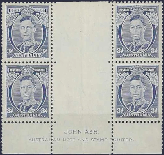 King George VI, Australia 1937, 3d, SG168b, ASC 179
