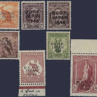 B.C.O.F Japan, Australia 1945, ½d - 5/-, SGJ1 - 7a