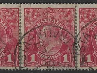 KGV, Australia 1917, 1d Single Watermark, BW 71l(2)J