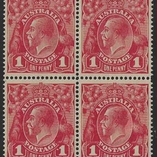 KGV, Australia 1914, 1d Single Watermark, BW 70(3)m