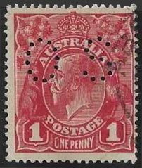 KGV, Australia 1916, 1d Single Watermark, BW 71(4)qbb
