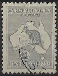 Kangaroos, Australia 1935, £1 C of A Watermark, SG 137