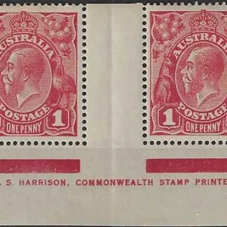 KGV, Australia 1914 - 22, 1d Single Watermark, BW 71(4)zl