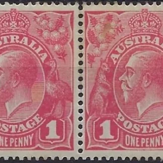 KGV, Australia 1918, 1d Single Watermark, BW 71T & T(4)ia