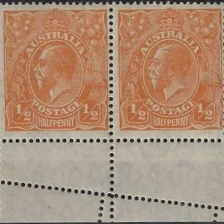 King George V, Australia 1926, ½d SM Watermark
