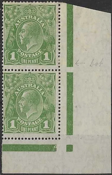 KGV, Australia 1926, 1d SM Watermark, BW 8(4)Vb & S