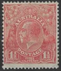 KGV, Australia 1927, 1½d SM Watermark, BW 92C
