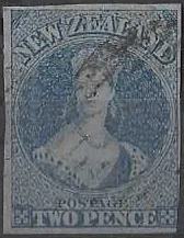 Queen Victoria, New Zealand 1856, 2d No Watermark, SG 5