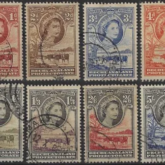 QE II, Bechuanaland Protectorate 1955, ½d - 10/-, SG 143-53