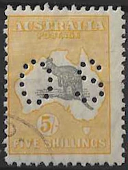 Kangaroos, Australia 1929, 5/- SM Watermark, SG 0118