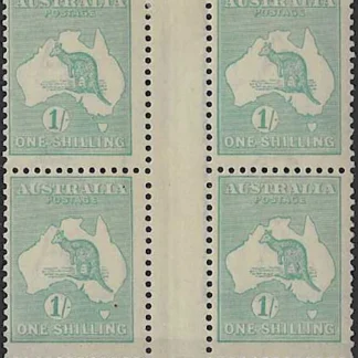 Kangaroos, Australia 1916, 1/- 3rd Watermark, BW 33(4)zd