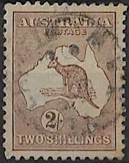 Kangaroos, Australia 1918, 2/- 3rd Watermark, SG 41w