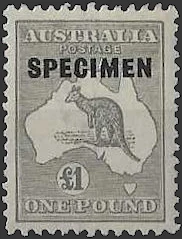 Kangaroos, Australia 1924, £1 3rd Watermark, SG 75s