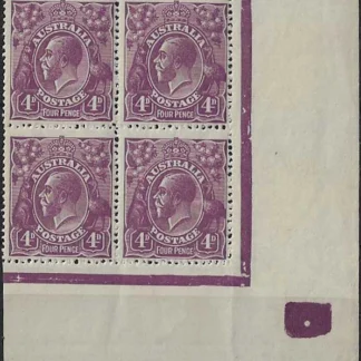 KGV, Australia 1921, 4d Single Watermark, SG 64, ASC 64