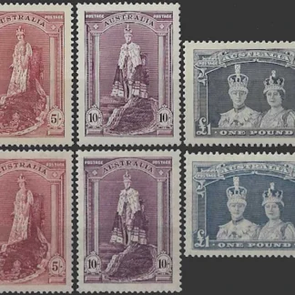 Royal Robes, Australia 1927, 5/- - £1, SG 176 - 8 & 176a - 8d