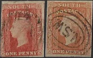 Queen Victoria, New South Wales 1856, 1d, SG 108 - 9