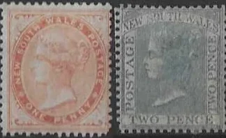 Queen Victoria, New South Wales 1862 - 5, 1d & 2d