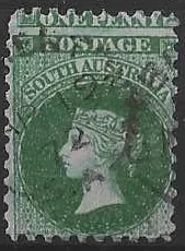 Queen Victoria, South Australia 1871, 1d, SG 90(var)