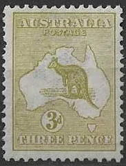 Kangaroos, Australia 1913, 3d 1st WMK, SG 5