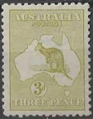 Kangaroos, Australia 1913, 3d 1st WMK, SG 5
