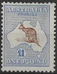 Kangaroos, Australia 1913, £1 1st WMK, SG 15