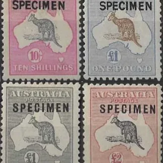 Kangaroos, Australia 1915-27, 10/- - £2 3rd WMK, SG 43-45s