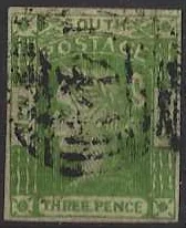 Queen Victoria, New South Wales 1852, 3d, SG 65, ASC 6a