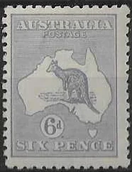 Kangaroos, Australia 1921 - 23, 6d 3rd WMK, BW20b