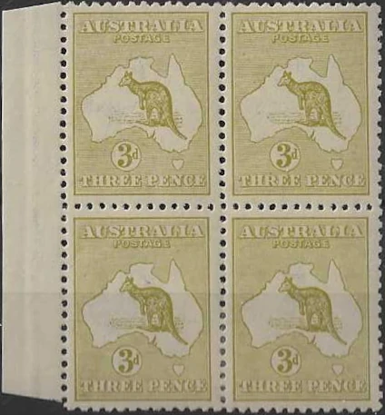 Kangaroos, Australia 1917, 3d 3rd WMK, SG 37b, ASC 25