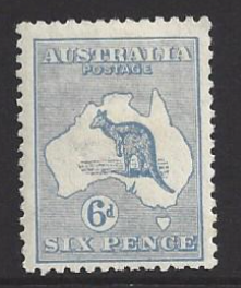 B4607 AUSTRALIA 1915 3rd WMK 6d 'BLUE' MLH SG38 Cv $225 