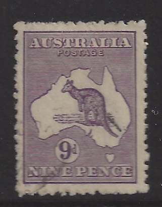 toning 1915 AU 9d violet Kangaroo 3rd W/M AG F135-32 