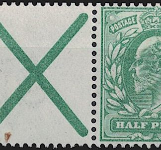 Great Britain 1902 ½d King Edward VII ST Andrews Cross Pair Watermark inverted SG 218aw Cat £275  De La Rue Print MUH