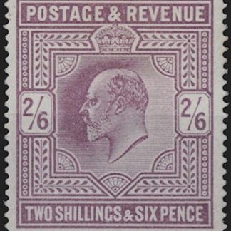 Great Britain 1902 2/6 King Edward VII Lilac SG 260 Cat £525 De La Rue Print MUH