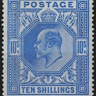 Great Britain 1912 10/- King Edward VII Blue SG 319 Cat £110 Somerset House print MLH