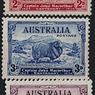 Australia 1934 2d to 9d Macarthur SG 150 - 152