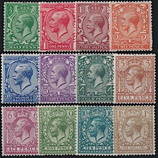 Great Britain 1924 - 1926 ½d to 1/- King George V SG 418 - 429